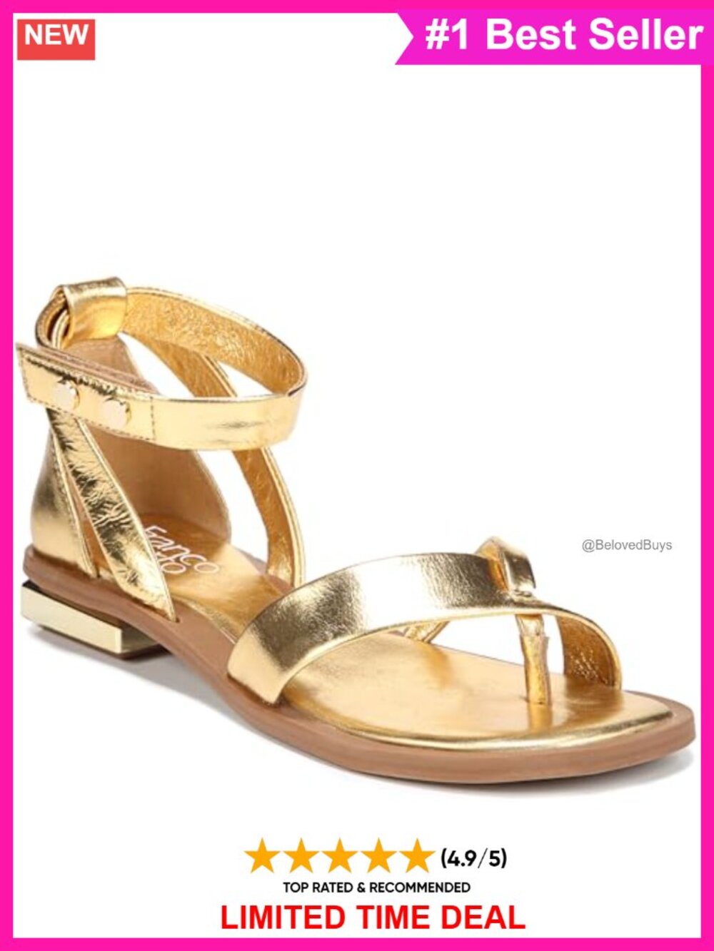 Franco Sarto Parker Leather Ankle Strap Sandals - Sculpted Block Heel